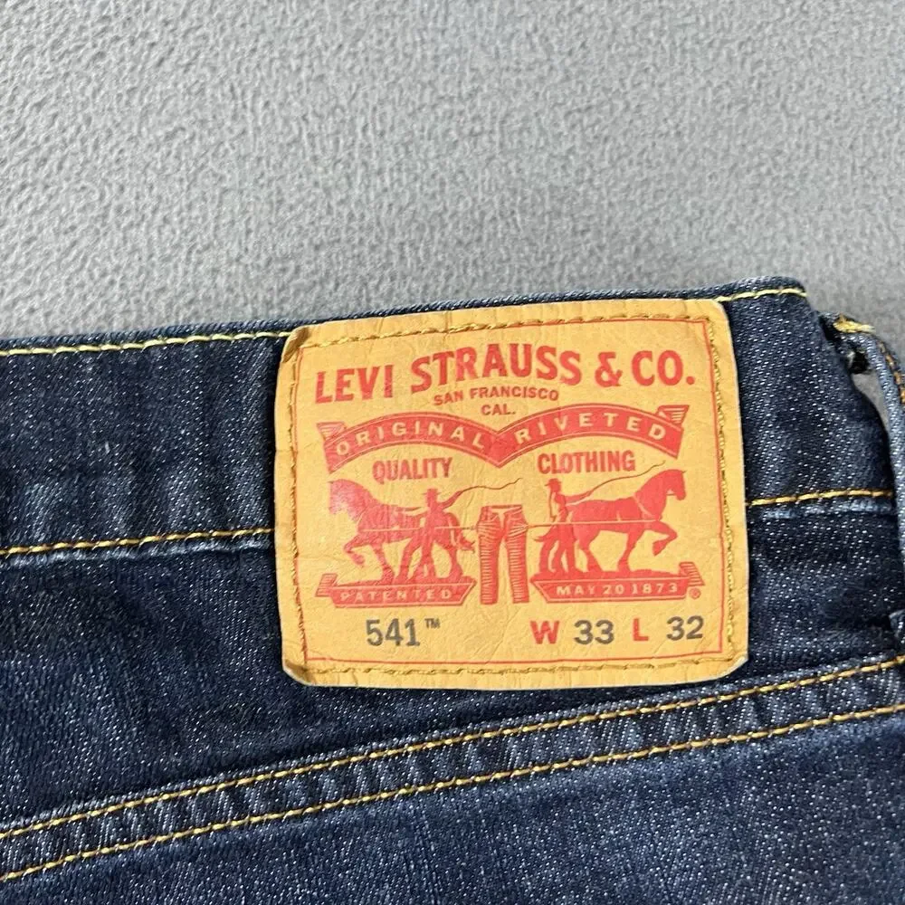 Levis 541 Jeans Mens 33X32 Blue Regular Fit Denim Athletic Fit Rocker Skater